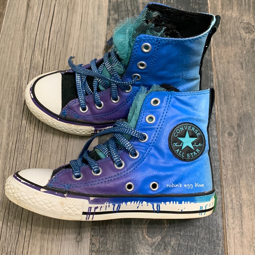 Convers Crayola colab robins egg blue high tops
